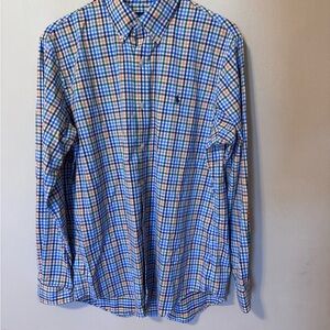 Ralph Lauren Blue and Orange Plaid Shirt